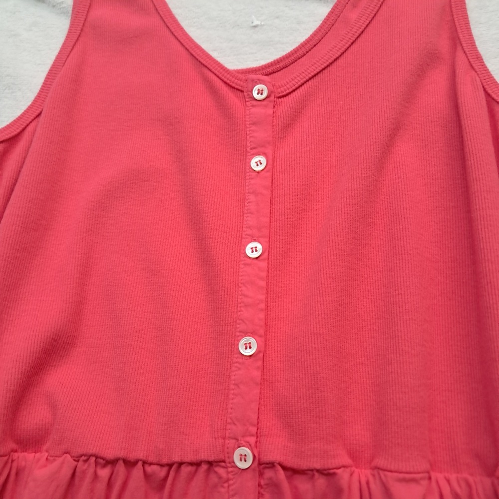 XiRENA Fenix Button Front Cotton Midi Dress Women's XL Pink Coral Pockets - Picture 4 of 11